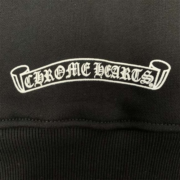 Chrome Hearts Shoulder Logo Zip Up Black Hooded Sweatshirt - Picture 15 of 15